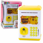 Elektroninis seifas-bankomatas taupyklė su PIN kodu vaikams, kapibara, geltona