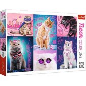 Trefl Puzzle 1000 Neon Color Line - Super cats