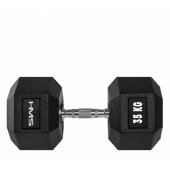 HMS hantelis Hex Pro gumuotas 1 x 35 kg