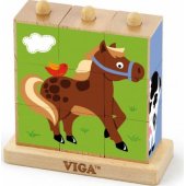 Viga medinė loginė dėlionė, lavinamoji dėlionė Viga Toys Farm 9