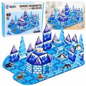 Magnetinės kaladėlės Ice Land gyvūnų figūrėlės, mėlynos, 94 vnt.