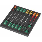 Wera 9710 foam insert screwdriver set 1, 18-piece black/ grey, in foam