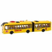 Lankstinis mokyklinis autobusas su atidaromomis durimis, šviesomis ir garsais, geltonas, 1:16