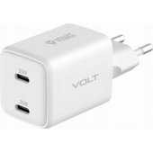 USB C tinklo įkroviklis 2x18W 3A Power delivery 3.0 QC3.0 baltas