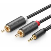 AV102 2x RCA kabelis jungtis 3,5 mm 1,5m Juodas