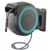Wall-Mounted Hose Box RollUp L 30m Black/ Blue