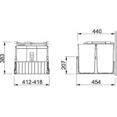 Easy Sort 60 2x14,5 l + 2x7,5 l 121.0494.193