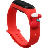 Kalėdinis dirželis Xiaomi Mi Band 3 / 4 Sock - raudonas