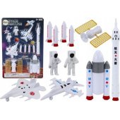 Set of Space Figures Astronauts Rockets 11 Pieces