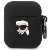 "®3D Logo NFT Karl Head Silicone Case for Airpods 1/ 2®® Black