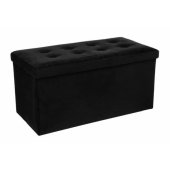 „Atmosphera“ dygsniuotas pufas „Adaline Black 76x38 cm“