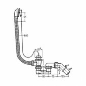 Viega siphon Viega drain and overflow set 387.35PL with strainer and p