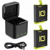 Three-channel Charger for GoPro Hero 9 / Hero 10 + 2 batteries