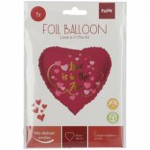 Folinis širdies formos balionas „Love is in the Air“ 45cm