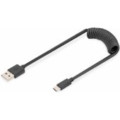 USB 2.0 Type A to USB C Spiral Cable
