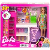 Barbie Ultimate Pantry ir lėlė, žaidimų rinkinys su daugiau nei 30 maisto produktų