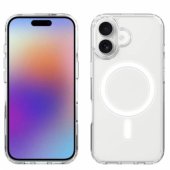 Magsafe itin plonas silikoninis galinis dėklas, skirtas Apple iPhone 17, skaidrus
