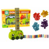 Battery-operated Green Dinosaur Car Arranging Colorful Dominoes 4 Colo