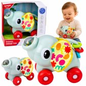 Interactive Sensory Toy Elephant Car for Toddlers Gray