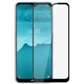 Nokia 2.3 5D grūdintas stiklas su pilnu klijų sluoksniu ir rėmeliu, juodas