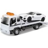 Bburago Str. Fire Tow Truck W Jaguar F-Type R 1:43 BBURAGO