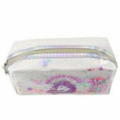 Mokyklinė penalinė su galvos juostele Unicorn Confetti, balta, 20 cm