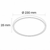 LED vandeniui atsparus šviestuvas 18W, 3CCT, 2160Lm, IP44, Ø230x25,W