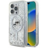 „Liquid Glitter Karl and Choupette Head Mag iPhone 16 Pro Max“, skaidrus