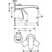 2 hole basin mixer for concealed installation Vivenis Matt White
