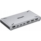 KVM Hub HDMI/ USB-A/ USB-C Grey