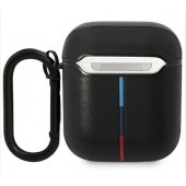 Leather Curved Line AirPods 1/ 2 cover black
