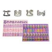 LeanToys nagų lakų rinkinys, blizgantys lipdukai, Piers