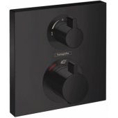 Ecostat Square Thermostat 2 functions Matt Black