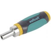 Wolfcraft mini atsuktuvas su terkšliniu mechanizmu ir 5 antgaliais (1237000)