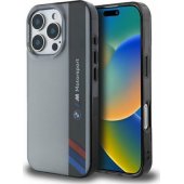 Motosport IML vertikalių juostelių dėklas iPhone 16 Pro, pilkas
