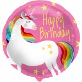 Foil Balloon "Happy Birthday Unicorn" 45cm