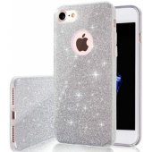 Glitter 3-in-1 dėklas Samsung Galaxy S26 Plus, sidabrinis