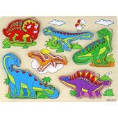 Wooden 3D Puzzle For Children Logic Game Dinosaurs Jigsaw 11 Pieces.