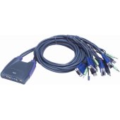 4 prievadų USB VGA/ Audio kabelinis KVM jungiklis (0,9 m, 1,2 m)