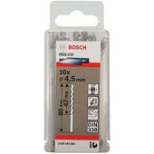Bosch metal twist drill HSS-Co, DIN 338, 4.5mm (10 pieces, working len