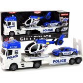 Police Car Transporter Kit Helicopter Sound Lights