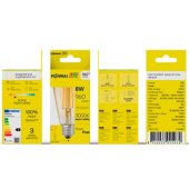 LED kaitrinė lemputė E27, ST64, 8W, 960lm, 3000K, 360°, gintarinė