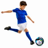 Treniruočių futbolo kamuolys žolės aikštelei, juodas ir mėlynas, 22 cm, 5 dydis