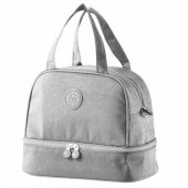 Thermal Insulating Breakfast Bag with Adjustable Belt Silver 27cm