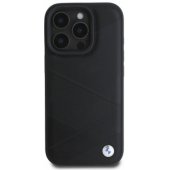"Sign Leather Crossing Lines Pattern Case iPhone 16 Pro", juodas