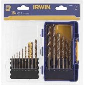 Irwin IRWIN 15 dalių HSS TiS grąžtų rinkinys, 1.5mm, 2mm, 3.5mm, 4mm, 4.5m