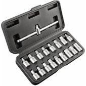 Neo alyvos išleidimo kamščio raktai 3/ 8" 18 vnt. (11-235)