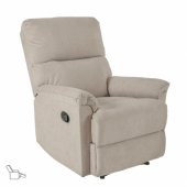 Recliner armchair GUSTAV with manual mechanism, taupe