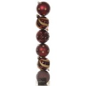 _8479543 Decoris nedūžtančių didelių eglutės žaisliukų rinkinys, 15 cm, oxblood