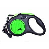 Flexi automatic leash New Neon S tape 5 m color green.